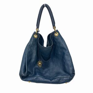 Louis Vuitton Artsy MM Hobo Tote Bag Blue Monogram Empreinte Leather